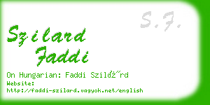 szilard faddi business card